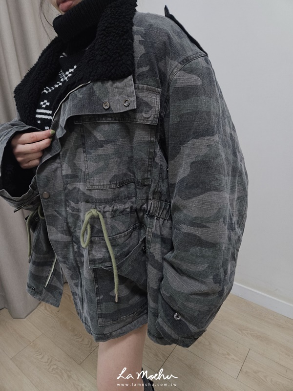 迷彩腰抽繩軍裝外套